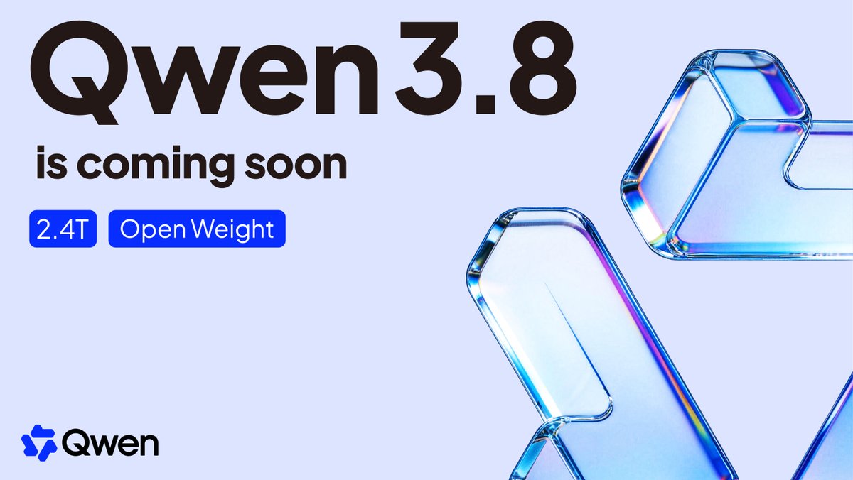 Qwen 3.8 launches with 2.4T parameters, open-weights coming