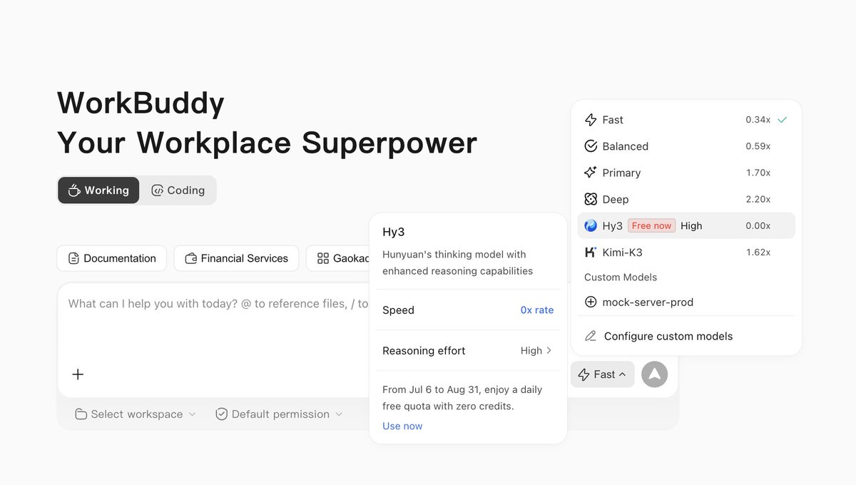 Hy3 AI agent workspace launches globally in WorkBuddy